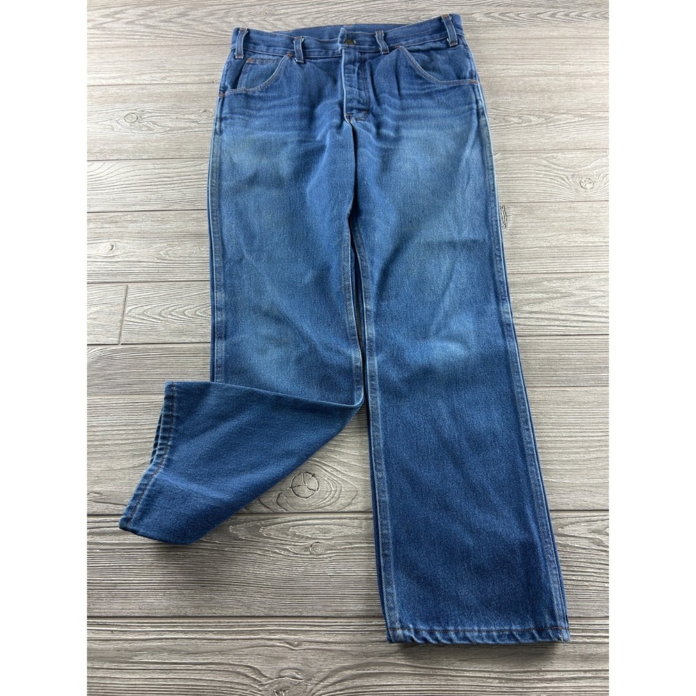 True Vintage Saddle King Jeans Mens Blue Raw Denim Cowboy Made in USA